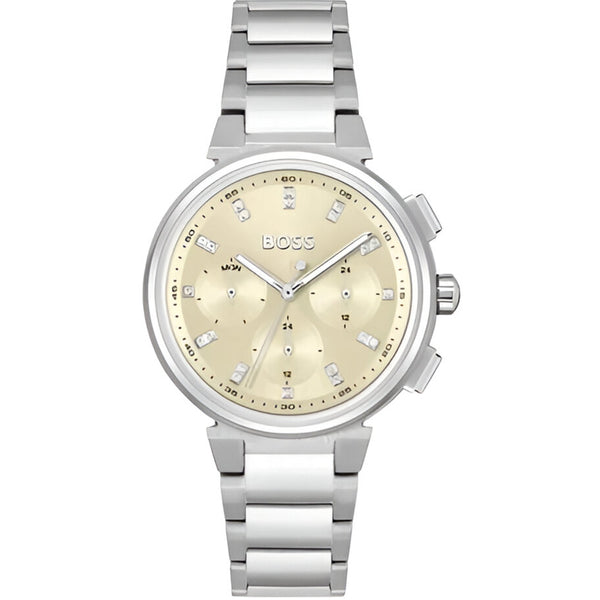 Hugo Boss Flawless Silver Dial Silver Steel Strap Watch for Women - 1502530