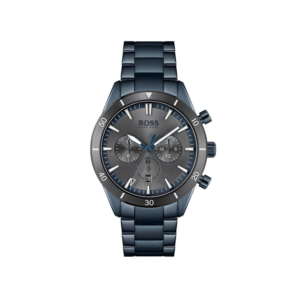 Hugo Boss Trophy Black Dial Black Steel Strap Watch for Men - 1513675