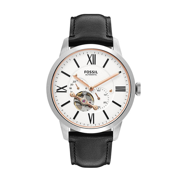 Fossil Dial Black Leather Strap Watch for Men - ME3104