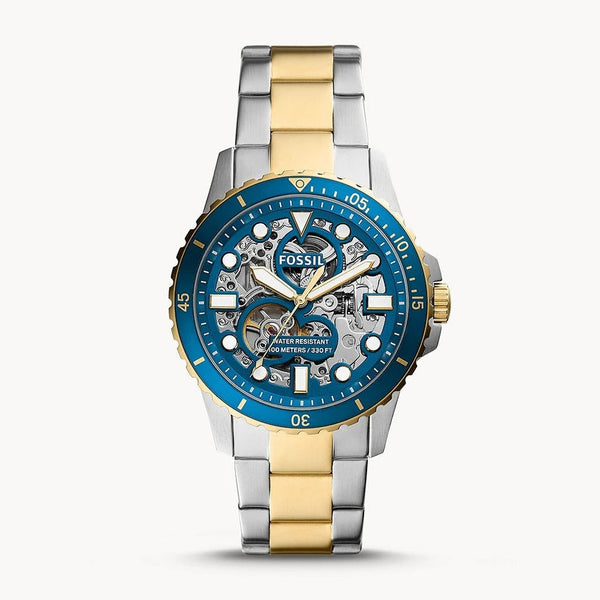 Fossil FB-01 Blue Two Tone Steel Strap Watch for Men - ME3191