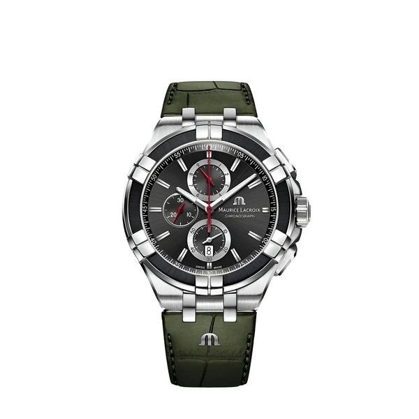 Maurice Lacroix Aikon Chronograph King of the Court Limited Edition Silver Dial Grey Rubber Strap Watch for Men - AI1018-TT030-130-K