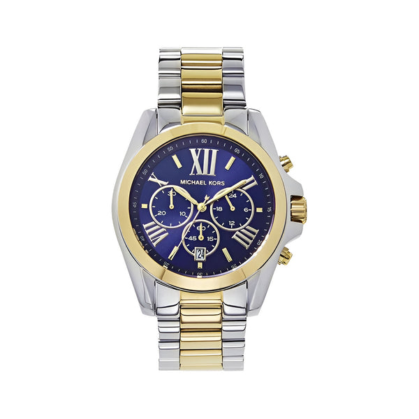Michael Kors Bradshaw Blue Dial Two Tone Steel Strap Watch for Women - MK5976