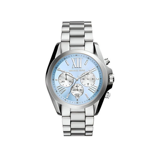 Michael Kors Bradshaw Chronograph Blue Dial Silver Steel Strap Watch For Women - MK6099
