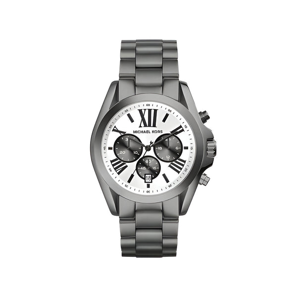 Michael Kors Bradshaw Chronograph Quartz White Dial Grey Steel Strap Watch  - MK5952