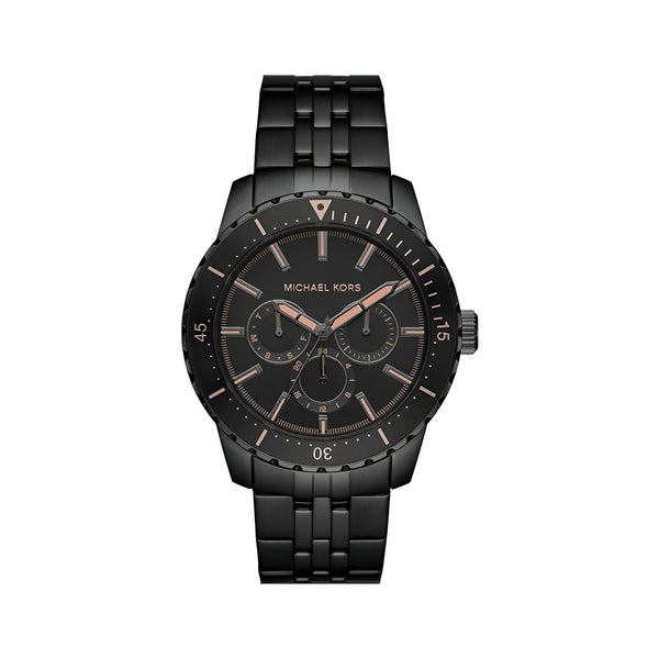 Michael Kors Cunningham Chronograph Black Dial Black Steel Strap Watch For Men - MK7157