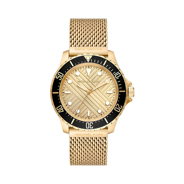 Michael Kors Everest Chronograph Gold Dial Gold Mesh Strap Watch For Men - MK9083