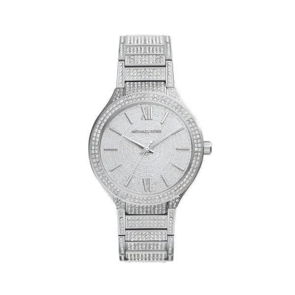 Michael Kors Kerry Crystal Pave Silver Dial Silver Steel Strap Watch For Women - MK3359