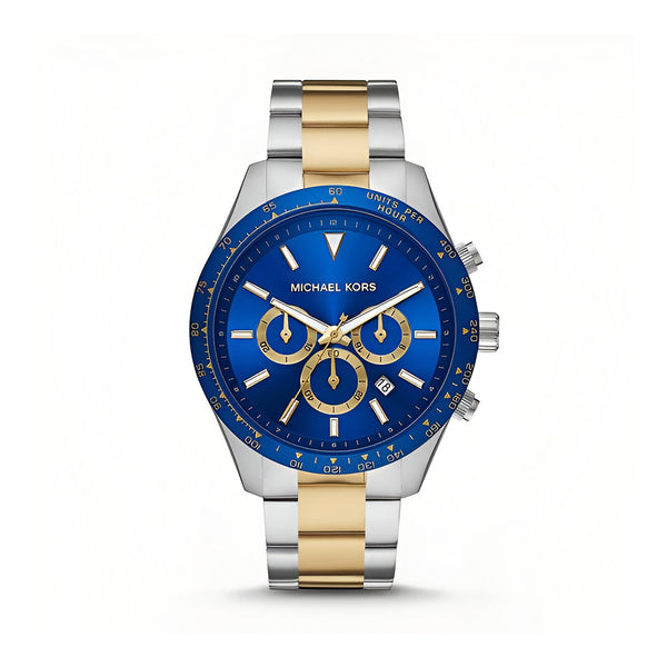 Michael Kors Layton Chronograph Blue Dial Two Tone Steel Strap Watch For Men - MK8825