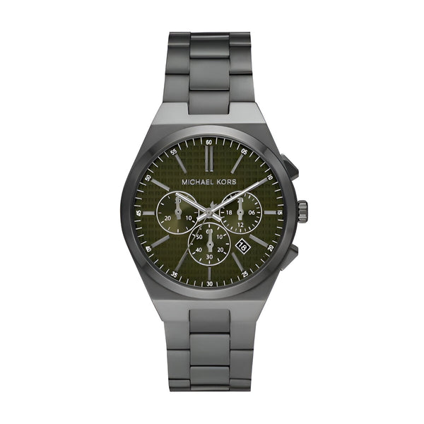 Michael Kors Lennox Chronograph Black Dial Black Steel Strap Watch For Men - MK9146
