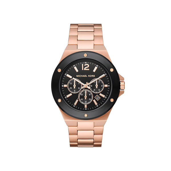 Michael Kors Lennox Chronograph Black Dial Rose Gold  - MK8940