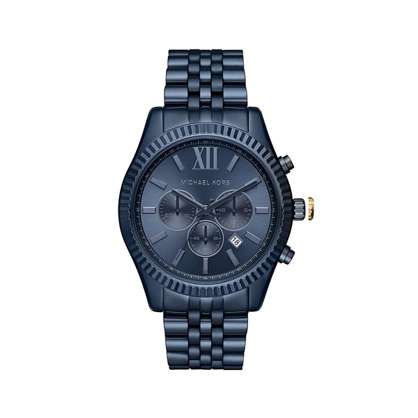 Michael Kors Lexington Chronograph Blue Dial Blue Steel Strap Watch for Men - MK8480