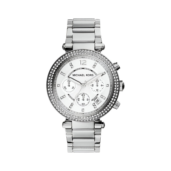 Michael Kors Parker Silver Dial Silver Steel Strap Watch for Women - MK5353