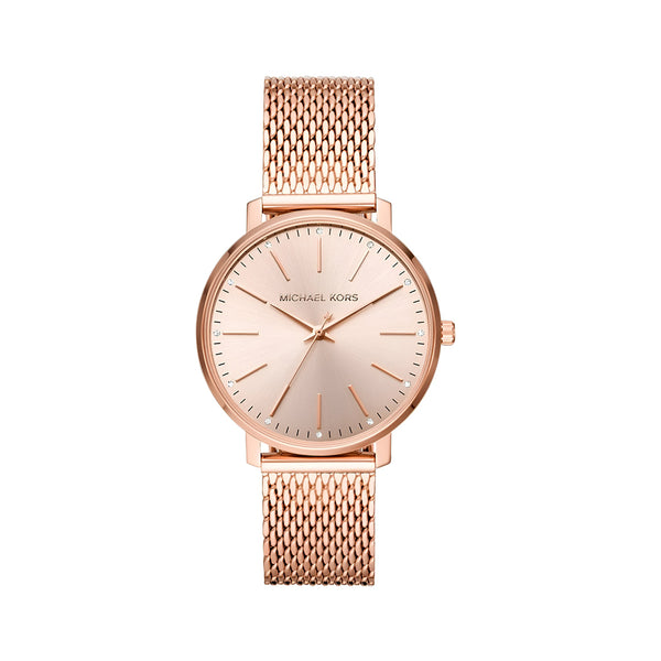 Michael Kors Pyper Quartz Rose Gold Dial Rose Gold Mesh Strap Watch For Women - MK4340