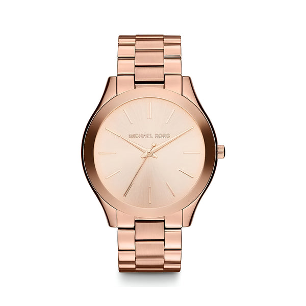 Michael Kors Slim Runway Rose Gold Dial Rose Gold Steel Strap Watch for Women - MK3197