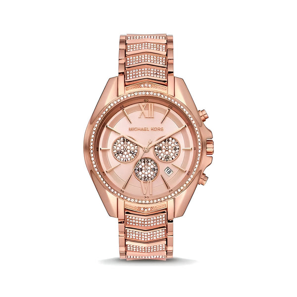 Michael Kors Whitney Chronograph Rose Gold Dial Rose Gold Steel Strap Watch For Women - MK6730