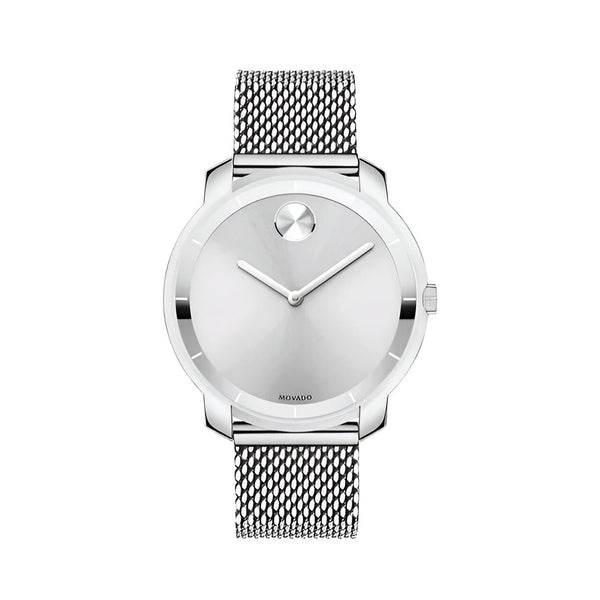 Movado Bold Silver Dial 36mm Stainless Steel Mesh Ladies Watch for Women-3600241