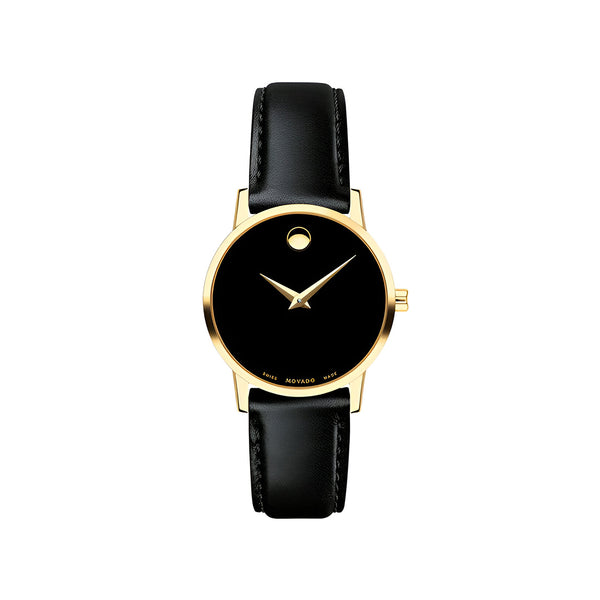 Movado Museum Classic 28mm Black Dial Gold Watch for Women-607275