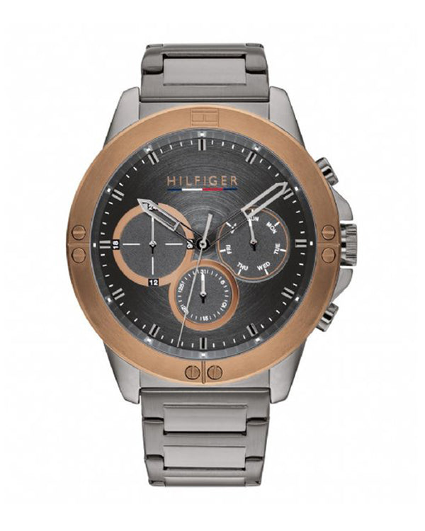 Tommy Hilfiger Quartz Multi-Function Grey Dial Grey Stainless Steel Band Watch for Men-1791892