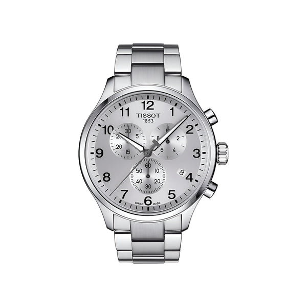 Tissot Chrono XL Classic Silver Dial Silver Steel Strap Watch For Men - T116.617.11.037.00