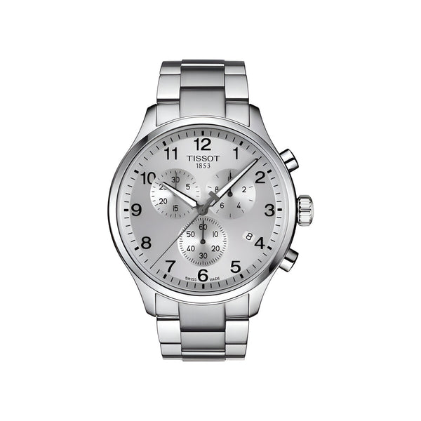 Tissot Chrono XL Classic Silver Dial Silver Steel Strap Watch For Men - T116.617.11.037.00