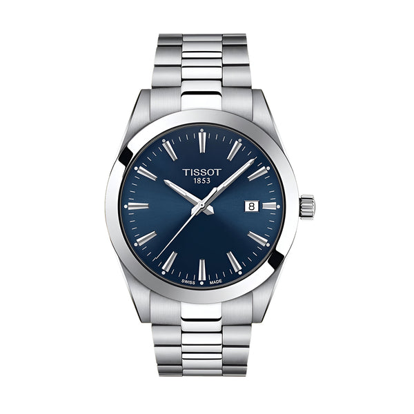 Tissot Gentleman Blue Dial Silver Steel Strap Watch For Men - T127.410.11.041.00