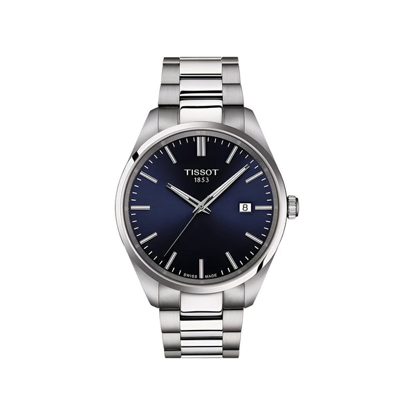 Tissot PR100 Quartz Navy Blue Dial Silver Stainless Steel Case Watch for Men-T150.410.11.041.00