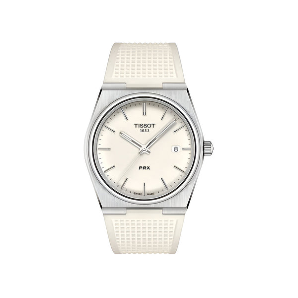 Tissot PRX 40 White Dial White Rubber Strap Watch For Men -  T137.410.17.011.00