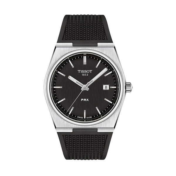 Tissot PRX Black Dial Black Rubber Strap Watch For Men - T137.410.17.051.00