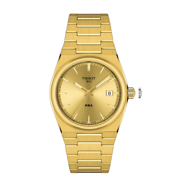 Tissot PRX Champagne Yellow Gold Dial Gold Steel Strap Watch for Men - T137.410.33.021.00
