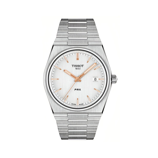 Tissot PRX Quartz Silver Dial Silver Steel Strap Watch for Men - T137.410.11.031.00