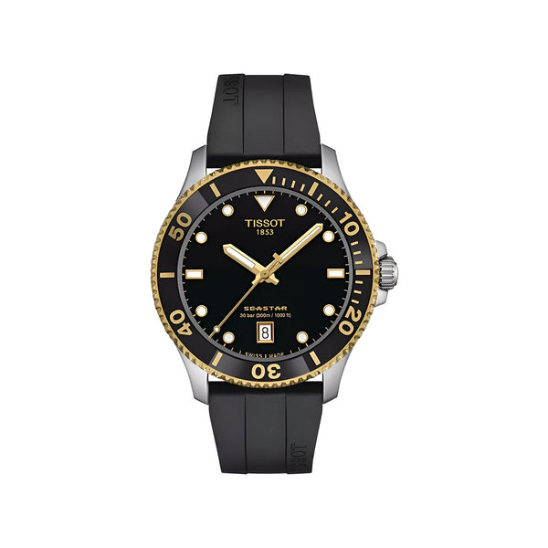 Tissot Seastar 1000 40mm Quartz Black Dial with Rubber Strap Watch for Men-T120.410.27.051.00