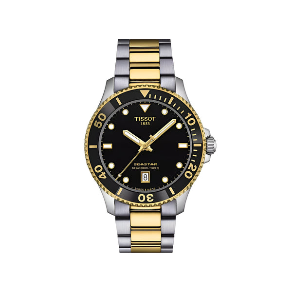 Tissot Seastar 1000 Quartz Silver-Gold 316L Stainless Steel Watch for Men- T120.410.22.051.00