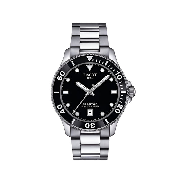 Tissot Seastar 1000 Quartz Silver Stainless Steel with Black Dial Watch for Men-T120.410.11.051.00