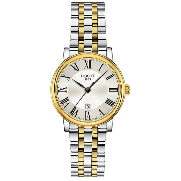 Tissot T Classic Carson Lady Premium Silver Dial Two Tone Steel Strap Watch For Women - T122.210.22.033.00