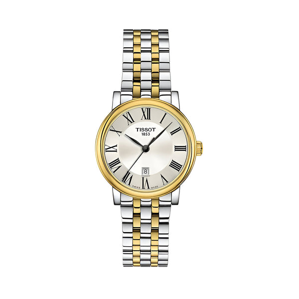 Tissot T Classic Carson Lady Premium Silver Dial Two Tone Steel Strap Watch For Women - T122.210.22.033.00