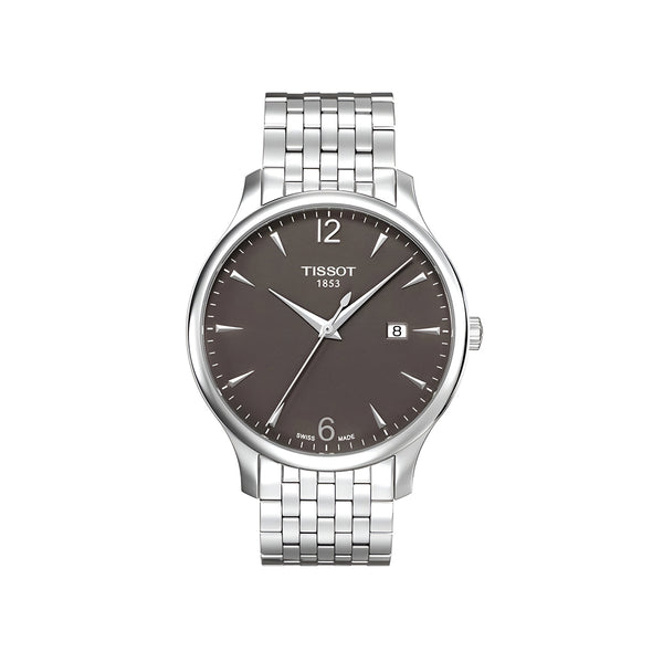 Tissot T Classic Tradition Grey Dial Silver Steel Strap Watch For Men - T063.610.11.067.00