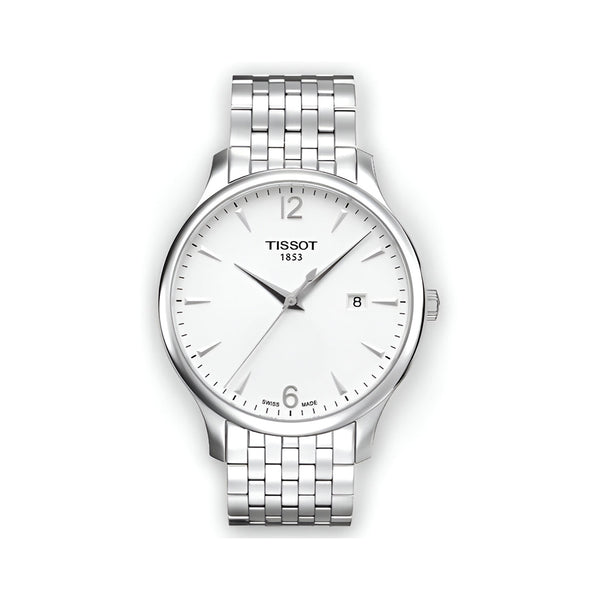 Tissot T Classic Tradition White Dial Silver Steel Strap Watch For Men - T063.610.11.037.00