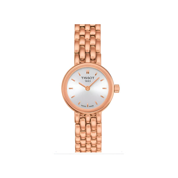Tissot T Lady Lovely Silver Dial Rose Gold Steel Strap Watch For Women - T058.009.33.031.01