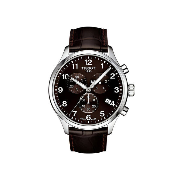 Tissot T Sport Chrono XL Classic Brown Dial Brown Leather Strap Watch For Men - T116.617.16.297.00