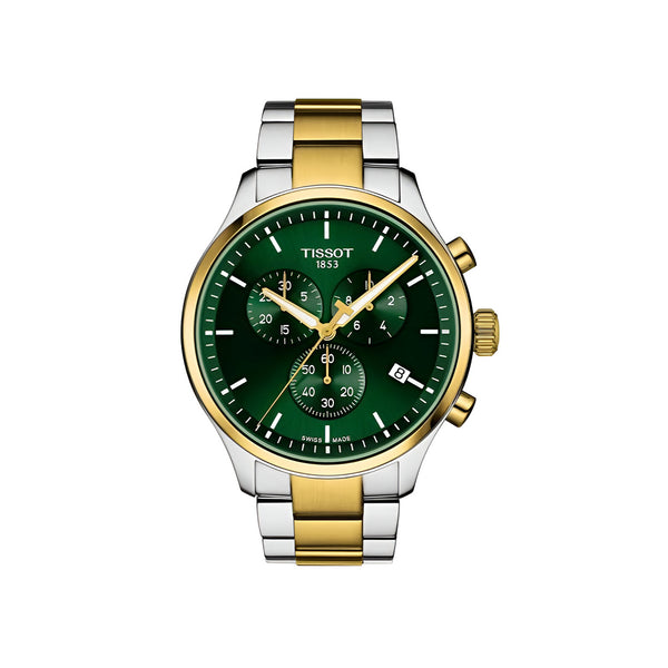 Tissot T Sport Chrono XL Classic Green Dial Two Tone Steel Strap Watch for Men - T116.617.22.091.00