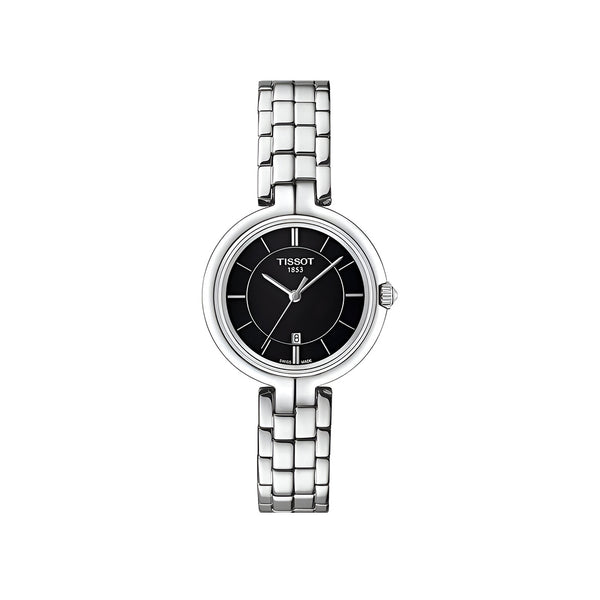 Tissot T Trend Flamingo Black Dial Silver Steel Strap Watch For Women - T094.210.11.051.00
