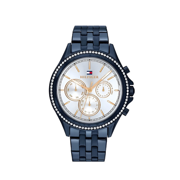 Tommy Hilfiger Ari Diamonds White Dial Blue Steel Strap Watch for Women - 1782003