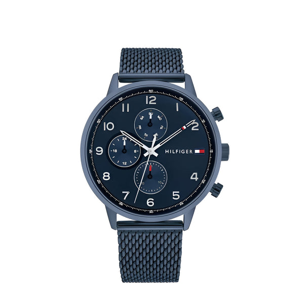 Tommy Hilfiger Blue Steel Mesh Navy Dial Multi-function Watch for Men - 1791990