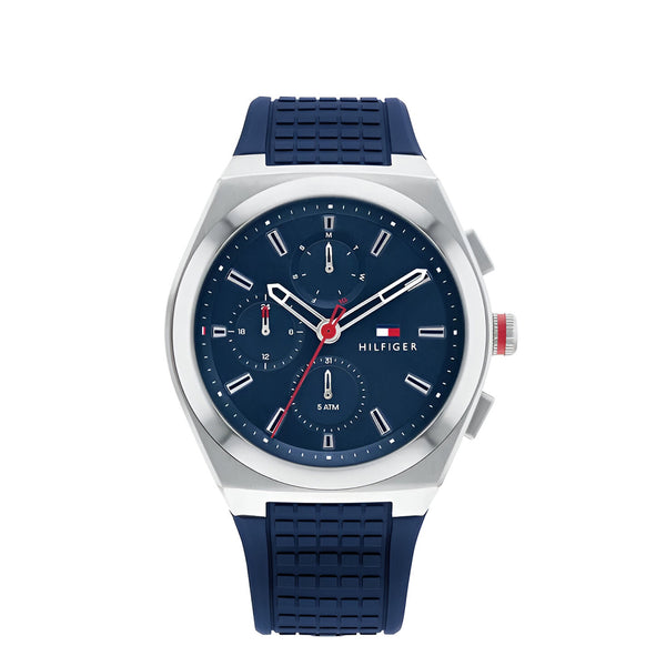 Tommy Hilfiger Connor Chronograph Blue Dial Rubber Belt with Blue Color Watch for Men-1791899