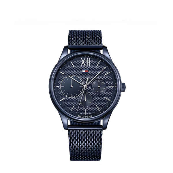 Tommy Hilfiger Damon Quartz Blue Dial Blue Mesh Bracelet Watch for Men - 1791421