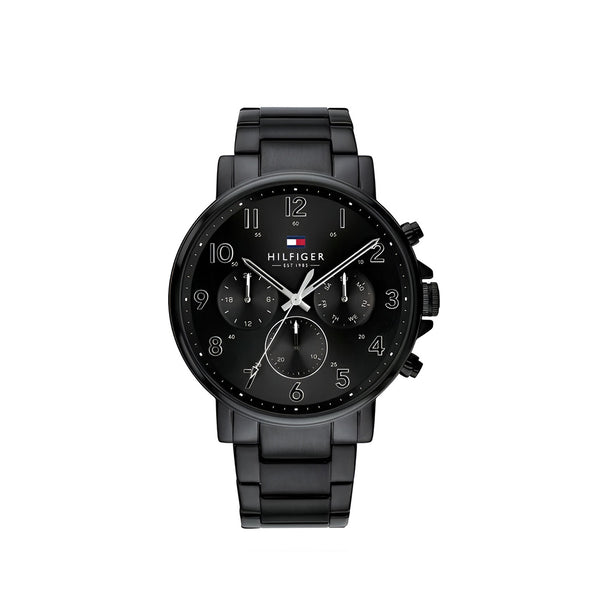 Tommy Hilfiger Daniel Black Dial Black Steel Strap Watch for Men - 1710383