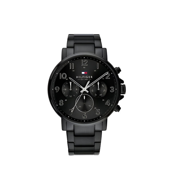 Tommy Hilfiger Daniel Black Dial Black Steel Strap Watch for Men - 1710383