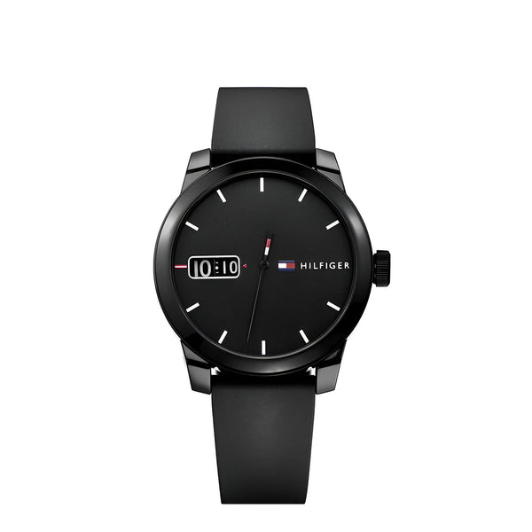 Tommy Hilfiger Denim Black dial Rubber belt with Black color Watch for Mens-1791382