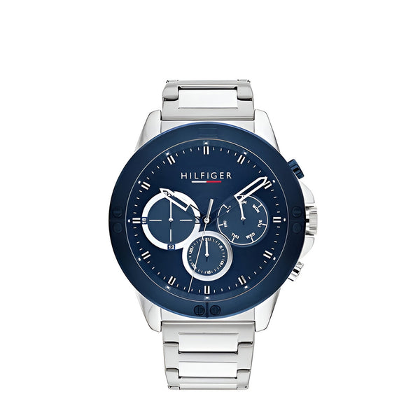 Tommy Hilfiger Harley Chronograph Blue Dial Metal Belt with Silver Color Watch for Men-1791932