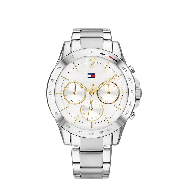 Tommy Hilfiger Haven Multifunction Chronograph White Dial Silver Steel Strap Watch For Women - 1782194